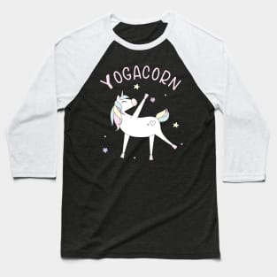 Yogacorn Yoga Unicorn Funny Fitness Gift Baseball T-Shirt